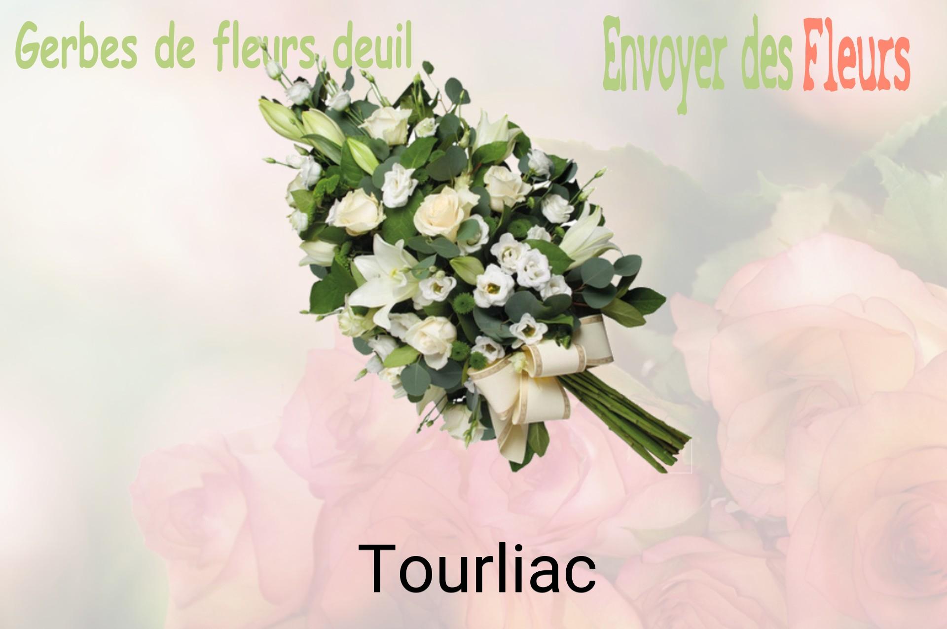 Gerbe de fleurs de deuil livrée à Tourliac